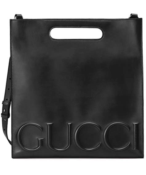 linea gucci xl leather tote bag black